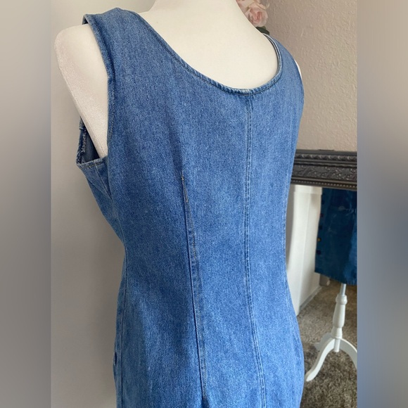 Vintage GOLD RUSH Denim Dress Jewel Buttons Size Medium - Picture 10 of 17